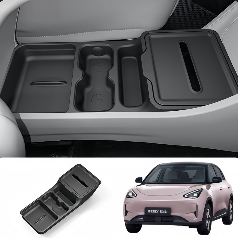 Dual-Layer Under Center Console TPE Tray for Geely E2/EX2