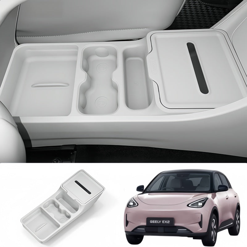 Dual-Layer Under Center Console TPE Tray for Geely E2/EX2