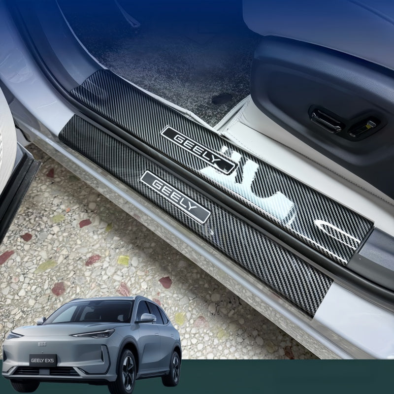Carbon Fiber Style Door Sill Scuff Plate for Geely EX5
