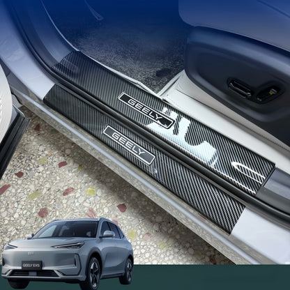 Carbon Fiber Style Door Sill Scuff Plate for Geely EX5