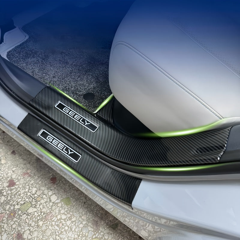 Carbon Fiber Style Door Sill Scuff Plate for Geely EX5