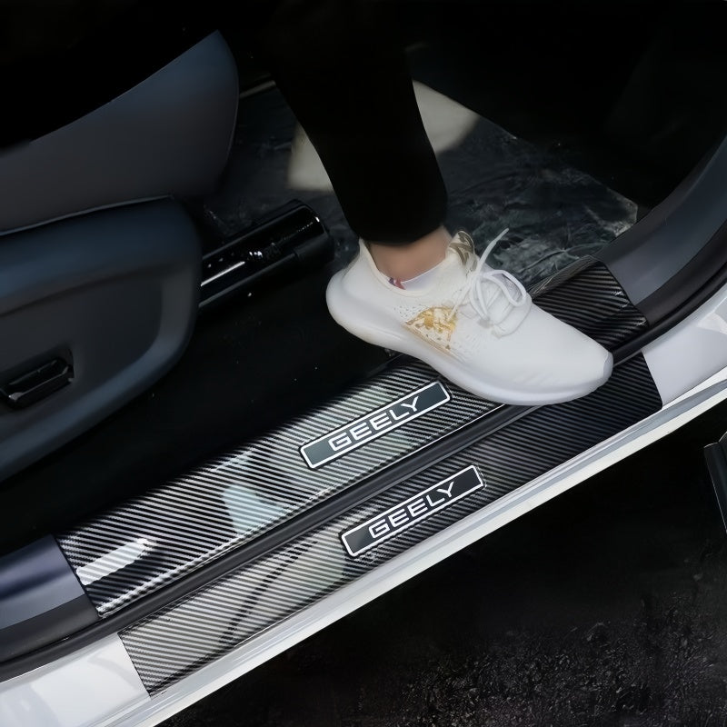Carbon Fiber Style Door Sill Scuff Plate for Geely EX5
