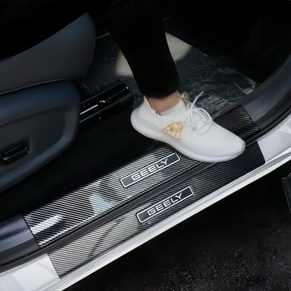 Carbon Fiber Style Door Sill Scuff Plate for Geely EX5