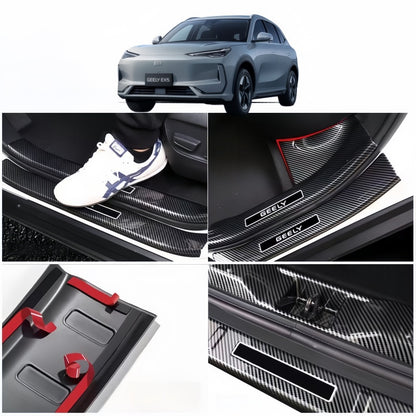 Carbon Fiber Style Door Sill Scuff Plate for Geely EX5