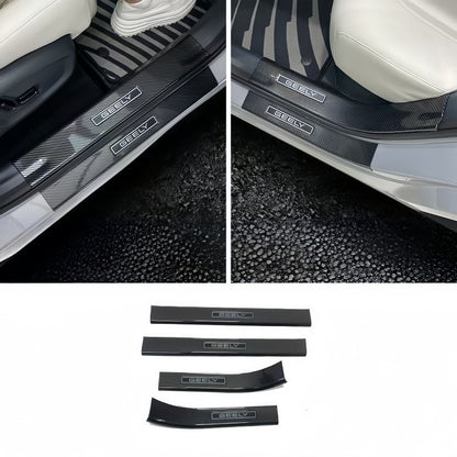 Carbon Fiber Style Door Sill Scuff Plate for Geely EX5