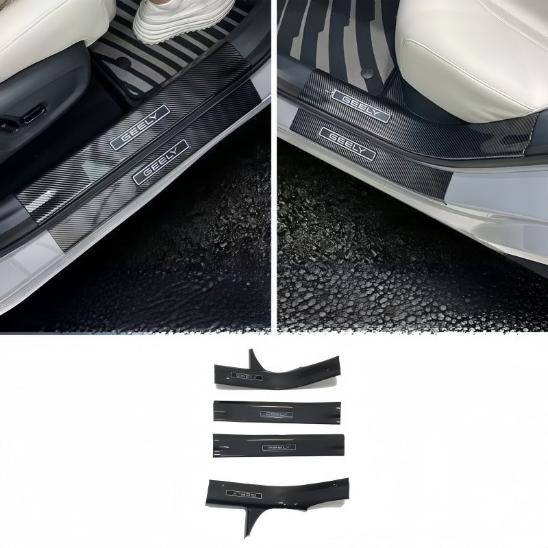 Carbon Fiber Style Door Sill Scuff Plate for Geely EX5