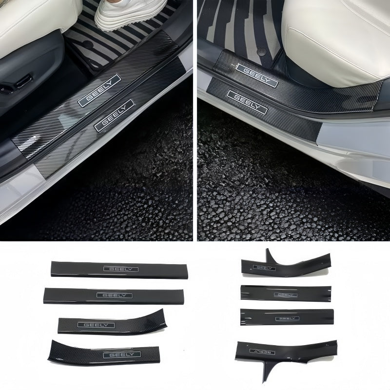 Carbon Fiber Style Door Sill Scuff Plate for Geely EX5