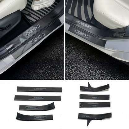 Carbon Fiber Style Door Sill Scuff Plate for Geely EX5