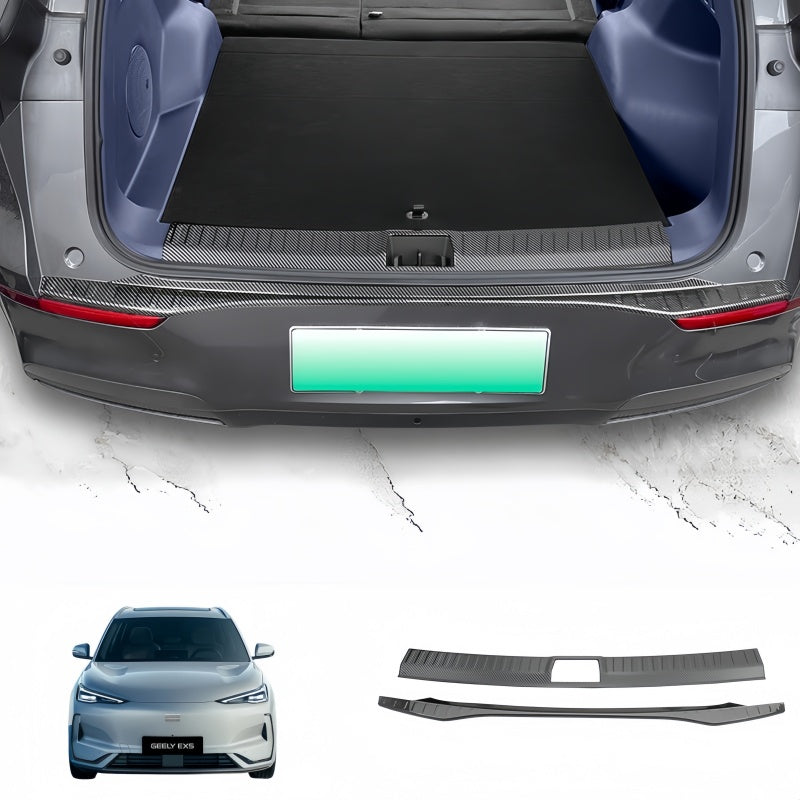 Carbon Fiber Style Trunk Sill Scuff Plate for Geely EX5