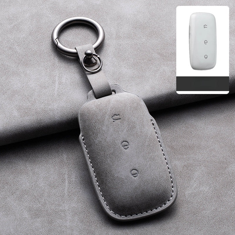 Genuine Leather Key Fob Cover for Geely EX5/Geely Starray EM - i/Geely EX5 EM - I - NICE EVS