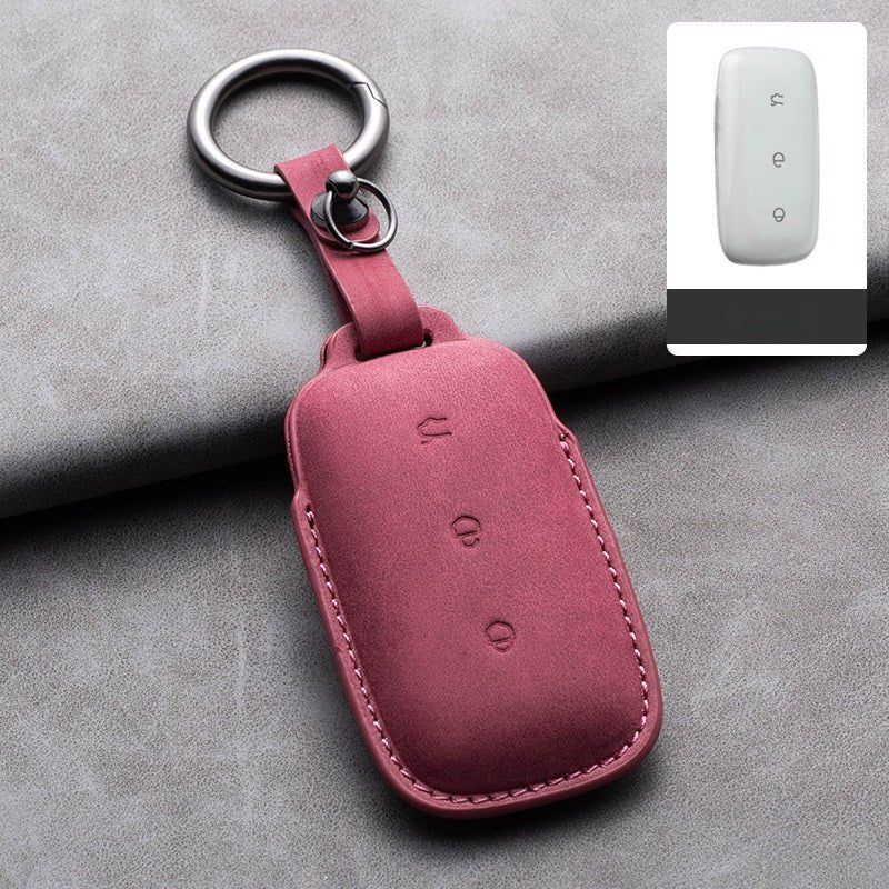 Genuine Leather Key Fob Cover for Geely EX5/Geely Starray EM - i/Geely EX5 EM - I - NICE EVS