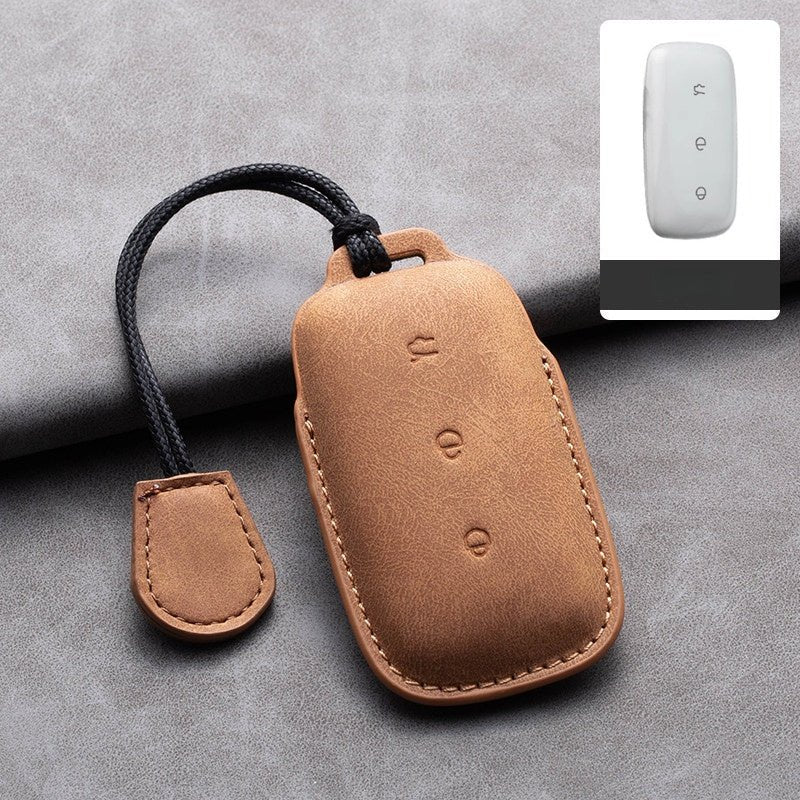 Genuine Leather Key Fob Cover for Geely EX5/Geely Starray EM - i/Geely EX5 EM - I - NICE EVS