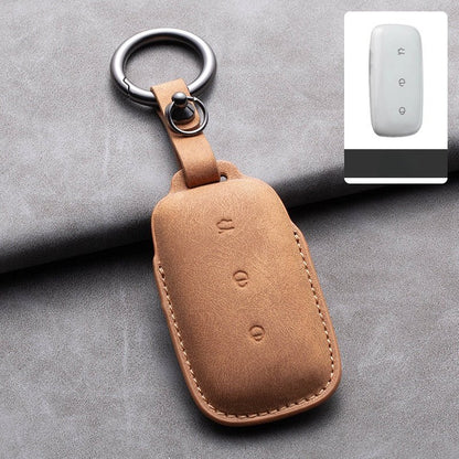 Genuine Leather Key Fob Cover for Geely EX5/Geely Starray EM - i/Geely EX5 EM - I - NICE EVS