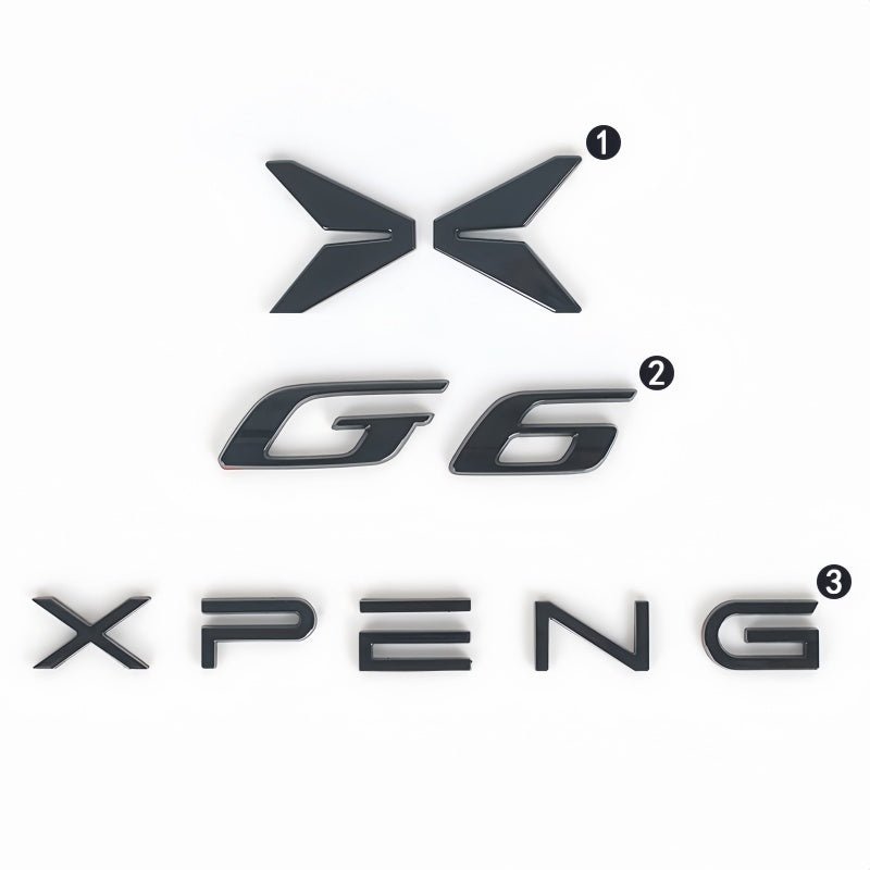 Gloss Black Alloy Badge Overlay Kit for Xpeng G6 2023-2026 - NICE EVS