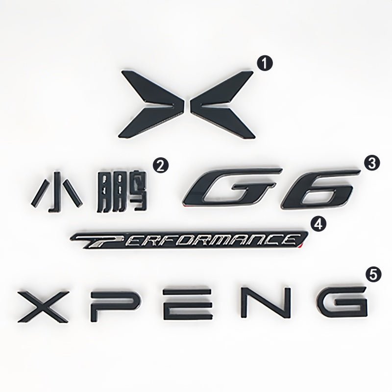 Gloss Black Alloy Badge Overlay Kit for Xpeng G6 2023-2026 - NICE EVS