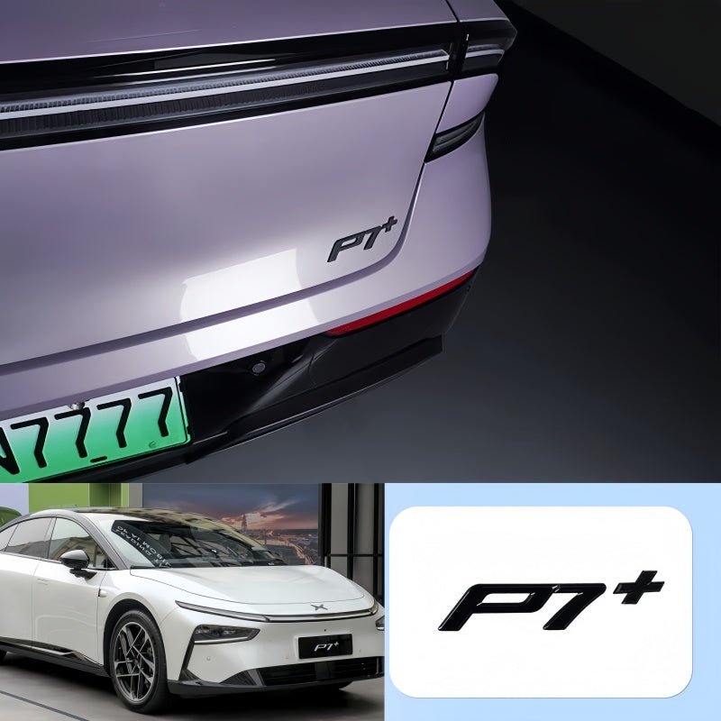 Gloss Black Alloy Badge Overlay Stickers for 2026 Xpeng P7+ - NICE EVS