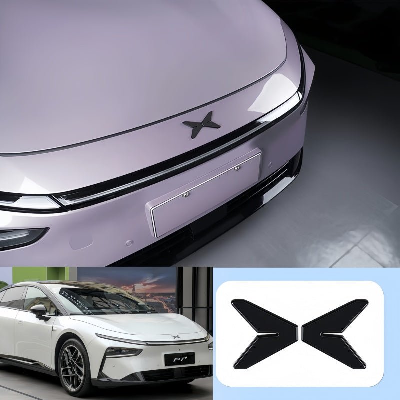 Gloss Black Alloy Badge Overlay Stickers for 2026 Xpeng P7+ - NICE EVS