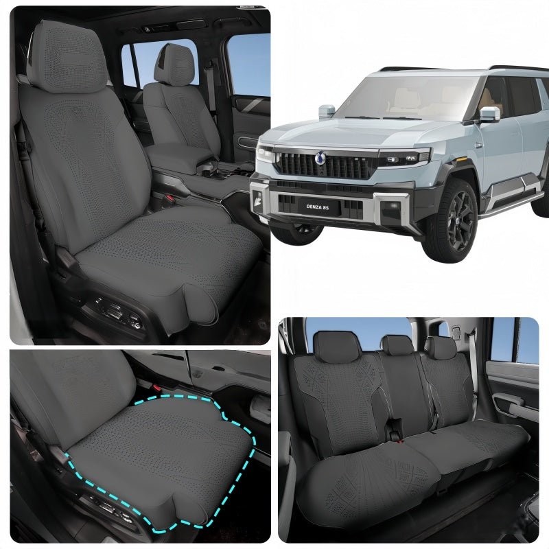 Half Coverage Suede Seat Covers for Denza B8 & BYD Leopard 8 - Nice BYD
