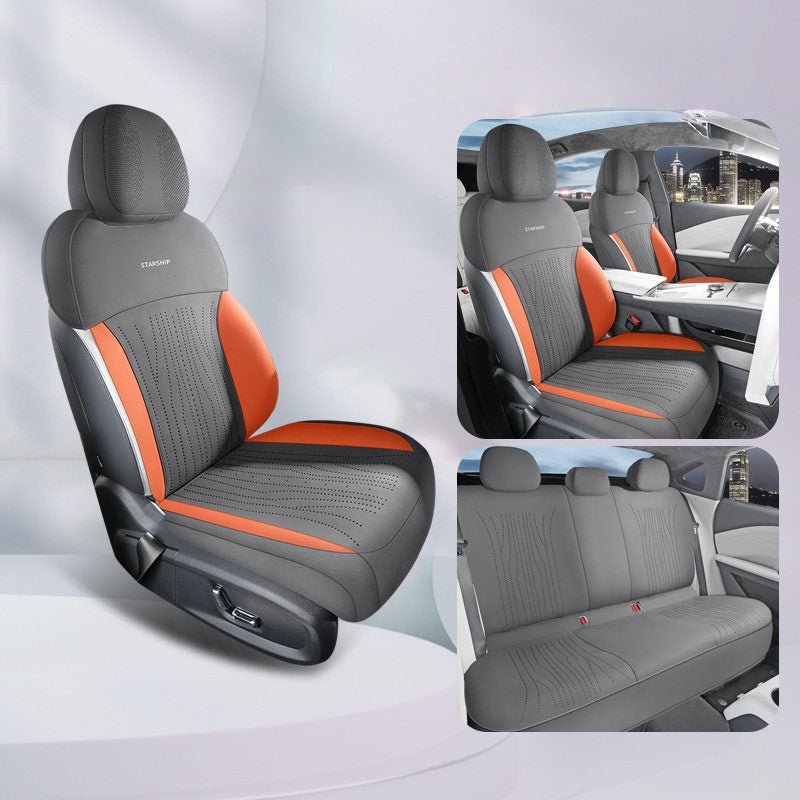 Half - Wrapped Premium Suede Car Seat Covers for Geely EX5 EM - i - NICE EVS