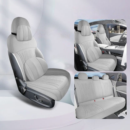 Half - Wrapped Premium Suede Car Seat Covers for Geely EX5 EM - i - NICE EVS