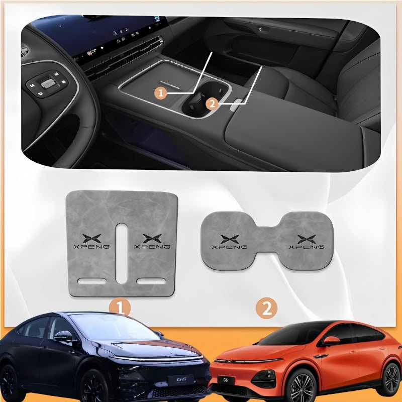 Leather Car Water Coaster Slot Non-Slip Mat for 2023-2026 Xpeng G6 - NICE EVS