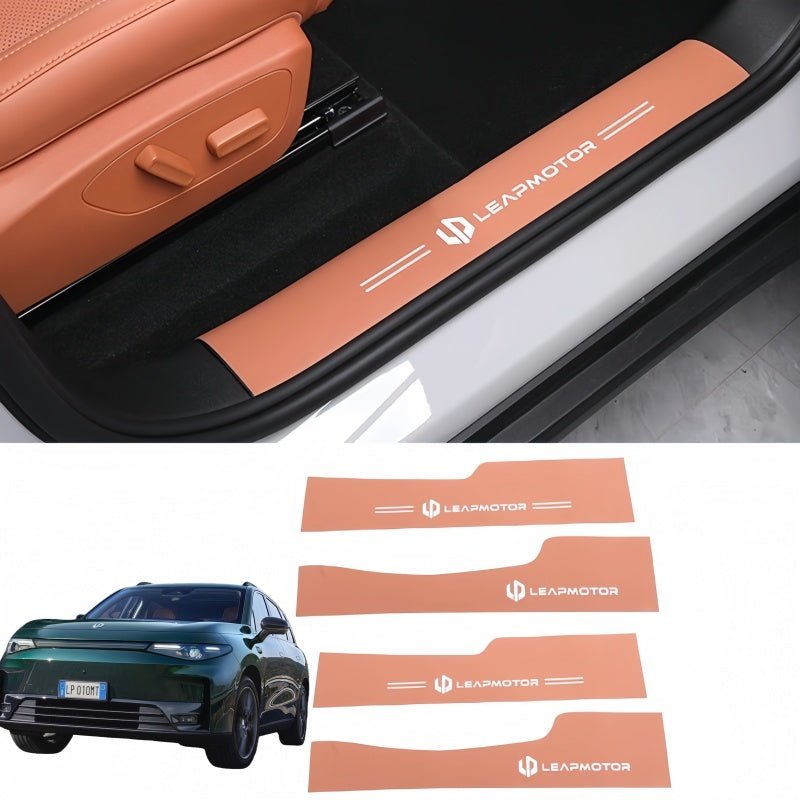Leather Door Sill Protectors for Leapmotor C10 - NICE EVS
