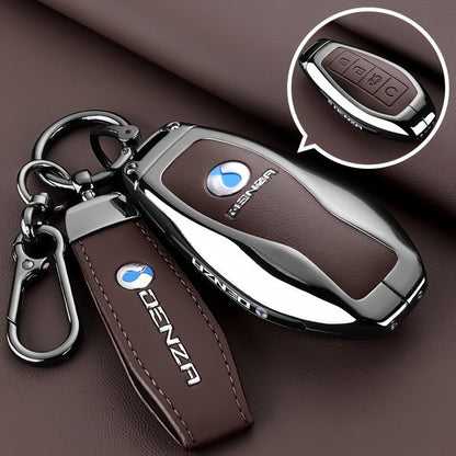 Luxury Zinc Alloy Leather Key Fob Cover for Denza B5 B8 - NICE EVS