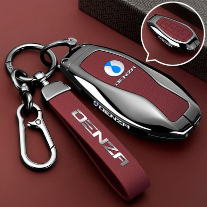 Luxury Zinc Alloy Leather Key Fob Cover for Denza B5 B8 - NICE EVS