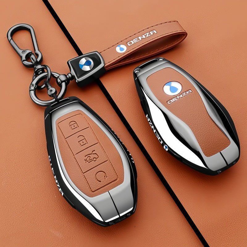 Luxury Zinc Alloy Leather Key Fob Cover for Denza B5 B8 - NICE EVS