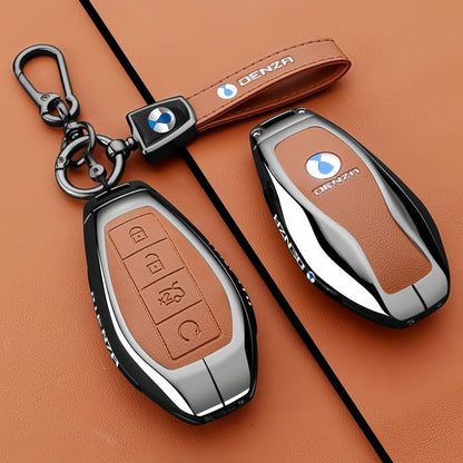 Luxury Zinc Alloy Leather Key Fob Cover for Denza B5 B8 - NICE EVS