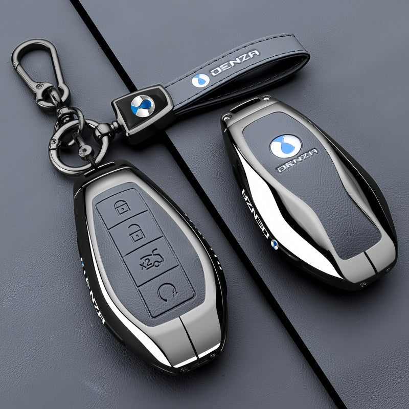 Luxury Zinc Alloy Leather Key Fob Cover for Denza B5 B8 - NICE EVS