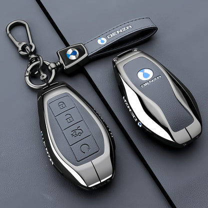 Luxury Zinc Alloy Leather Key Fob Cover for Denza B5 B8 - NICE EVS
