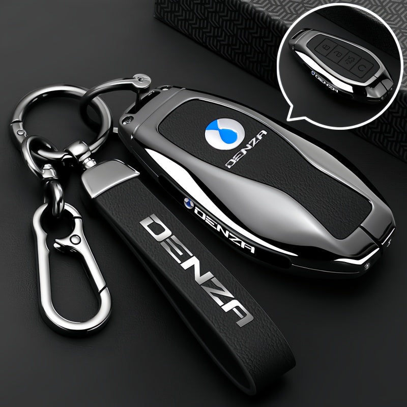 Luxury Zinc Alloy Leather Key Fob Cover for Denza B5 B8 - NICE EVS