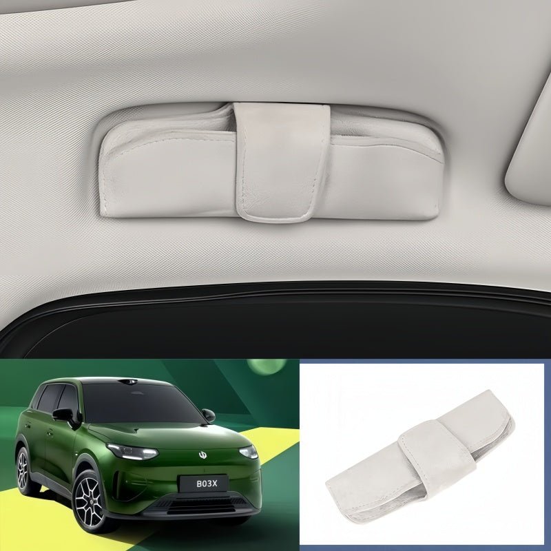 Magnetic Suede Car Sunglasses Holder for Leapmotor B03X - NICE EVS