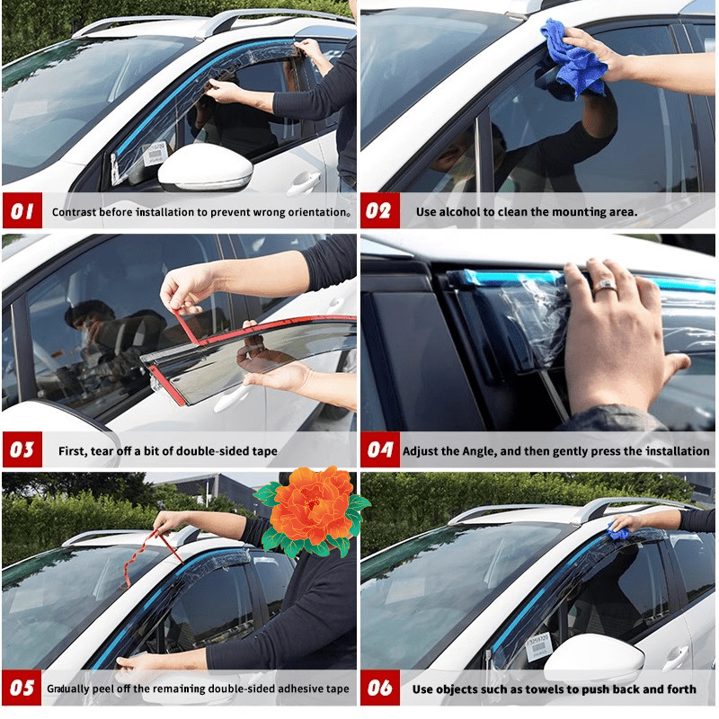 PC Resin Window Visor Rain Guards Weather Shields for BYD Sealion 7 - NICE EVS