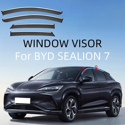 PC Resin Window Visor Rain Guards Weather Shields for BYD Sealion 7 - NICE EVS