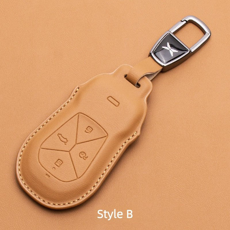 Premium Leather Key Fob Cover for Xpeng EV - NICE EVS