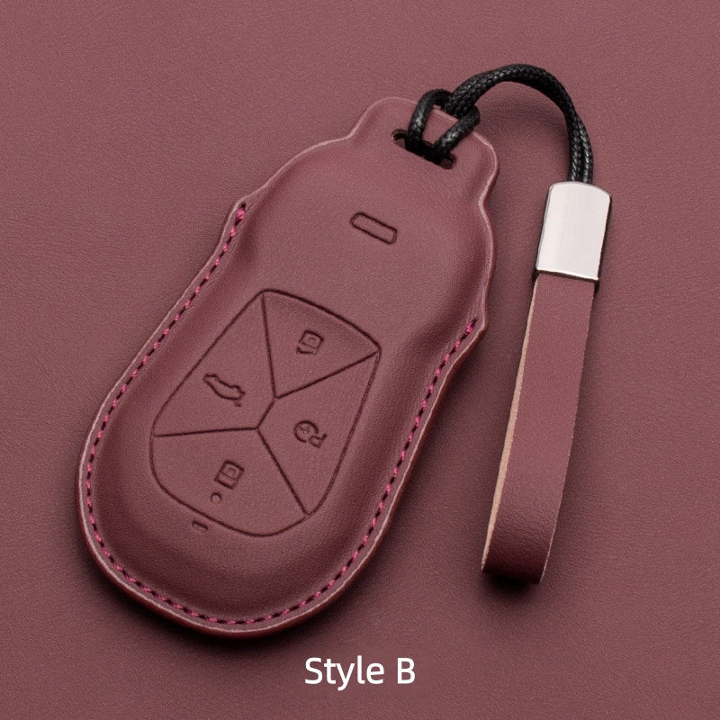 Premium Leather Key Fob Cover for Xpeng EV - NICE EVS