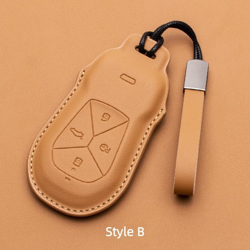 Premium Leather Key Fob Cover for Xpeng EV - NICE EVS