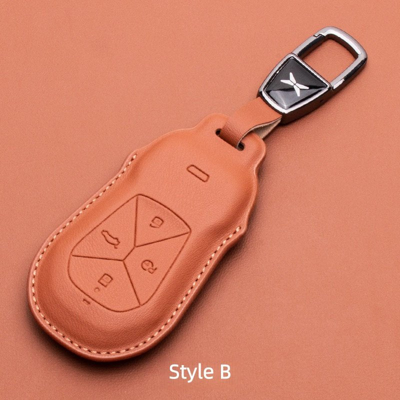 Premium Leather Key Fob Cover for Xpeng EV - NICE EVS