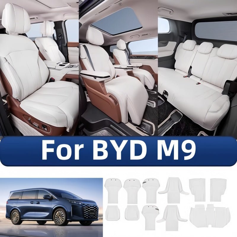 Premium Perforated Leather Seat Covers for BYD M9 - NICE EVS
