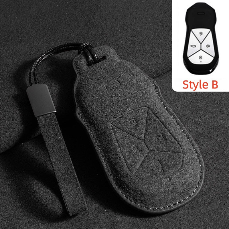 Premium Suede Car Key Fob Cover for Xpeng All Models - NICE EVS