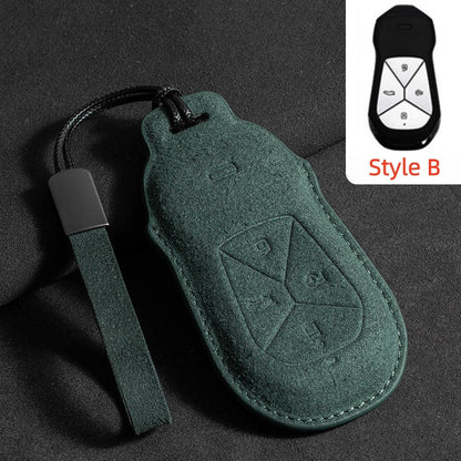 Premium Suede Car Key Fob Cover for Xpeng All Models - NICE EVS