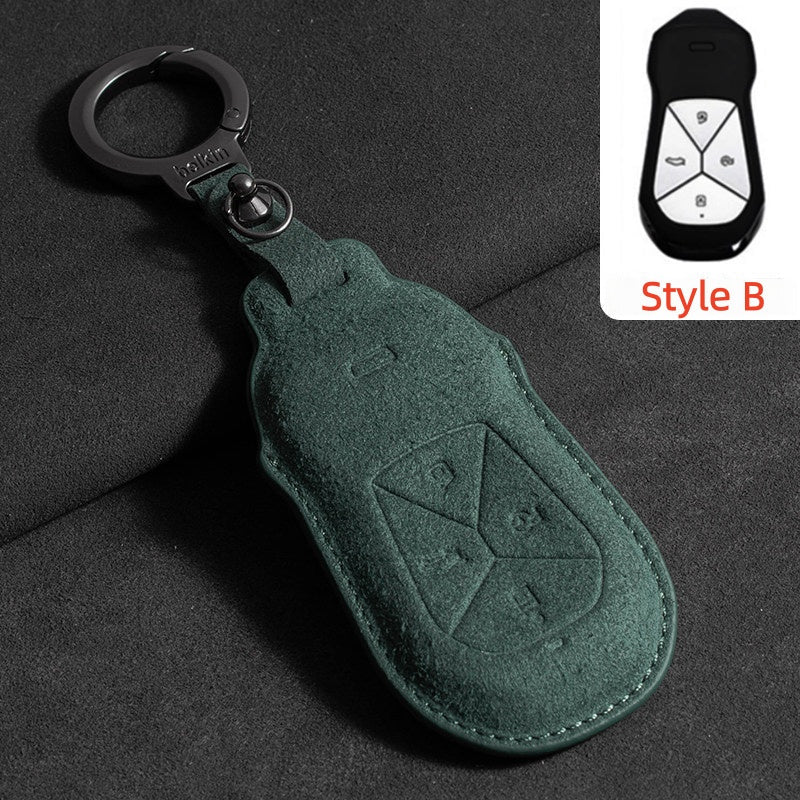 Premium Suede Car Key Fob Cover for Xpeng All Models - NICE EVS