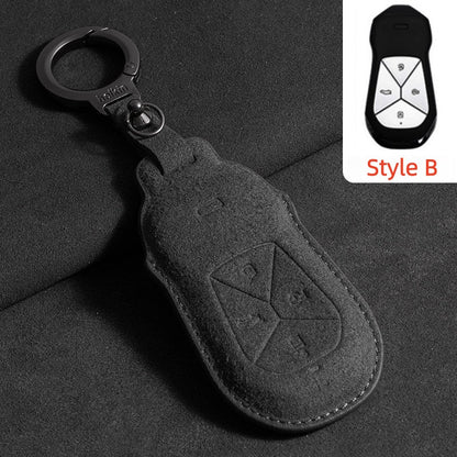 Premium Suede Car Key Fob Cover for Xpeng All Models - NICE EVS
