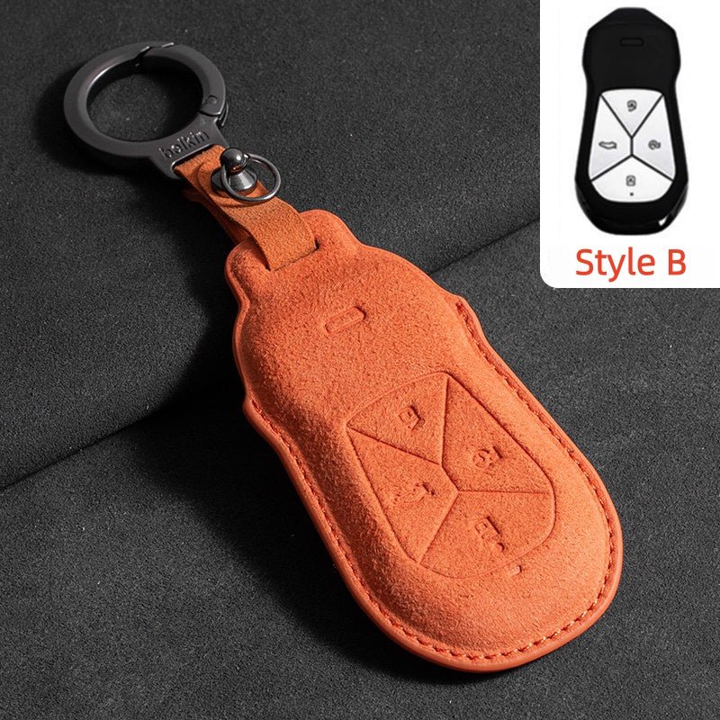Premium Suede Car Key Fob Cover for Xpeng All Models - NICE EVS