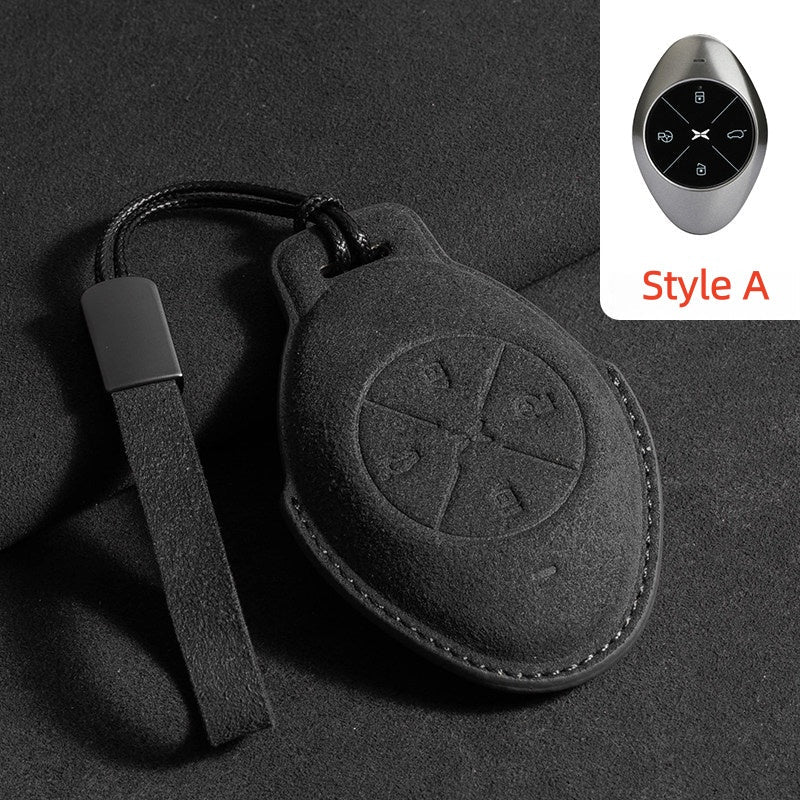 Premium Suede Car Key Fob Cover for Xpeng All Models - NICE EVS