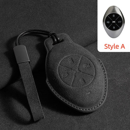 Premium Suede Car Key Fob Cover for Xpeng All Models - NICE EVS
