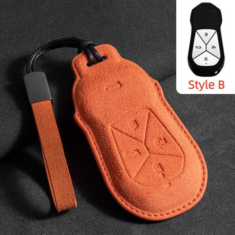 Premium Suede Car Key Fob Cover for Xpeng All Models - NICE EVS