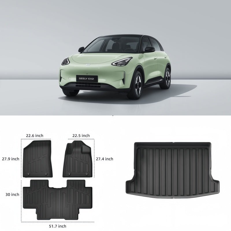 TPE Rubber Floor Mats & Trunk Mats for Geely E2 / EX2 - NICE EVS